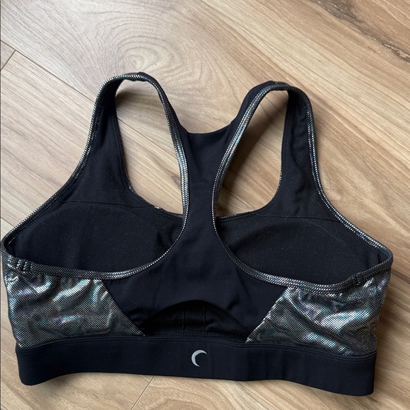 ZYIA Disco Black and Silver Sports Bra M Medium - Picture 3 of 6